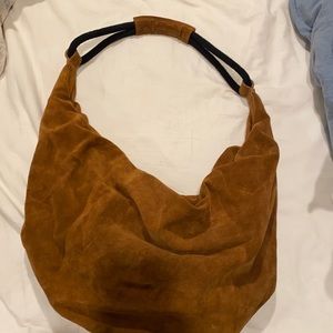 Suede hobo bag.